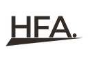 The HFA. logo in dark brown on a solid white background.